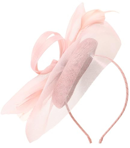 ABOOFAN Hair Fascinators for Wedding Wedding Hats for Women Fascinator Hats for Women Tea Party Headband Headwear Cocktail Halloween Accessory Pink