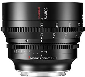 7artisans 50 mm T2.0 Große Blende, Vollrahmen-Cine-Objektiv, manueller Fokus, geringe Verzerrung, spiegellose Kameras, kompatibel mit Sony E Mount