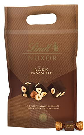 Lindt - Sachet NUXOR - Chocolat Noir et aux Noisettes entières - Croquant et Fondant, 700g