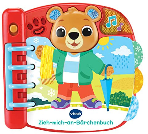 VTech Baby Zieh-Mich-an-Bärchenbuch – Interaktives Buch mit Lerninhalten zum Wetter – Mit Liedern und Melodien – Für Kinder von 12-36 Monaten