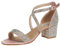 SheSole Women Ladies Low Block Heel Sandals Sparkly Rhinestone Bridal Wedding Shoes Rose Gold Size 5
