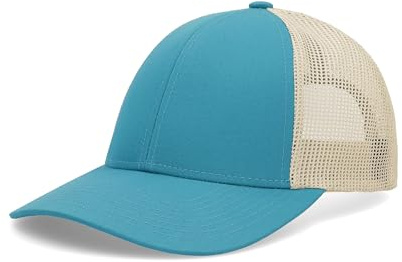 Pacific Headwear Unisex's Low-pro Trucker Cap, Teal/Beige/Teal, One Size