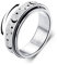 Diamday Anti-Angst Spinner Ringe Fidget Band Ringe für Stress Angstlinderung für Damen Herren Edelstahl Roller Ringe Stress Ringe Drehbarer Ringe Angst Ringe Mondstern Sand Blast Finish Silber 54