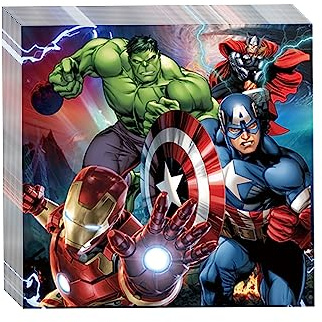 Marvel Superhero Serviettes Napkins,20Pcs Superhero Party Tableware Disposable Tissue Napkins,Super Hero Paper Napkin for Kids Boys Birthday Marvel Party Supplies Decorations