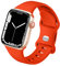 HdanMole Kompatibel mit Apple Watch Armband 38mm 40mm 41mm 42mm 44mm 45mm 46mm, Weiches Silikon Sport Armband Ersatz für iWatch Series 10 9 8 7 6 5 4 3 2 1 SE Herren Damen, Orange