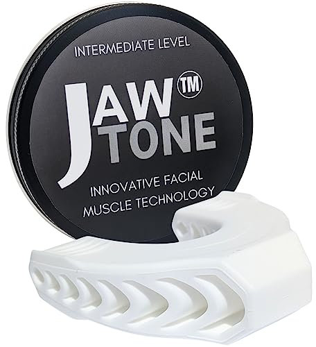 JawTone™ Face and Jawline Exerciser for men and women. Jaw, Neck, CHIN, Cheeks targeted to slim, tone, and define a sharper, age-defying look INTERMEDIATE LEVEL -40LBS resistance