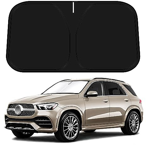 D-Lumina Parasol para Parabrisas para Mercedes GLE 350 450 2020, 2021, 2022, 2023, 2024, 2025, Accesorios, Parasol para Ventana Delantera, bloquea los Rayos UV y el Calor, Plegable, 2 Capas, Material