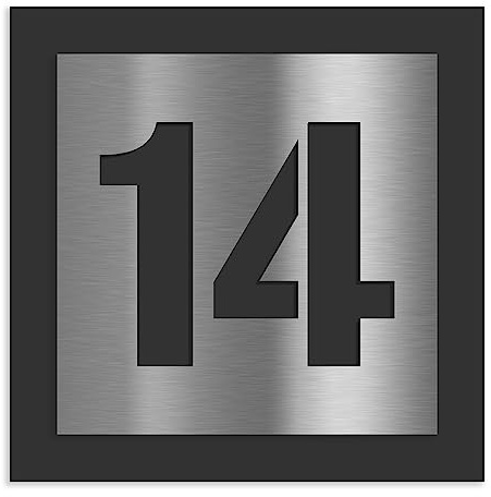 Jung Edelstahl Design Hausnummernschild - Größe 15 cm oder 20 cm - Hausnummer V2A Edelstahl (Anthrazit RAL 7016)