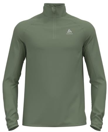 Odlo Herren Carve Light Zip Longsleeve, Matte Green, M