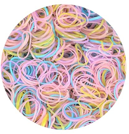 TYGA Store Pack of 1000 Mini Rubber Bands Soft Elastic Bands for Kids Hair, Braids Ponytail Hair, Pet Hairband Wedding Hairstyle and More (Mixed Colours)