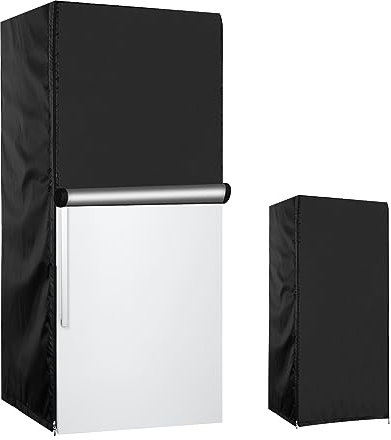 YZNKLXF Outdoor Refrigerator Cover 36''L x 30''W x 72''H,Suitable for Upright Freezers/Beverage Refrigerator, 600D Oxford Washable, Reusable, Front can be opened, Black