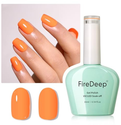 Firedeep 16ml Gel Nagellack, Pastell Orange Gelb Farbe Soak Off UV LED Nagel Gel Lack Frühling Sommer Maniküre Salon DIY zu Hause 1Pcs