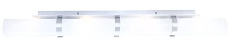 Wandleuchte Wandlampe Wohnzimmerleuchte Flurlampe Badezimmerleuchte, Metall Chrom Glas weiß, 4 Flammig E14, L 85 cm
