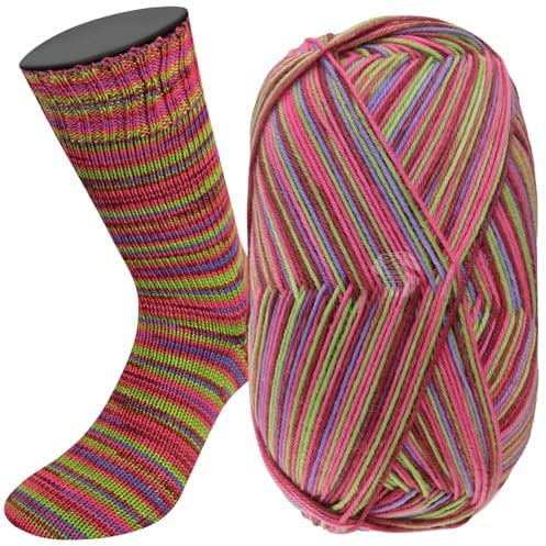 LANA GROSSA Meilenweit 100 Merino extrafine | Hochwertiges Sockengarn, waschmaschinenfest | Handstrickgarn aus 75% Schurwolle & 25% Polyamid | 100g Wolle, Stricken & Häkeln | 420m Garn FB6166
