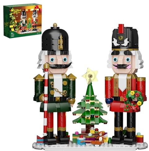 Millionspring Nutcracker Building Block Set with LED Light，Christmas Tree Building kit Decorations,Collectible Display Gift for Adults,Kids(690pcs)
