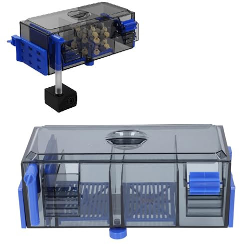 Fabater Filtre électrique pour Aquarium, Filtre Suspendu pour Aquarium, Système de Filtration en Cascade, Débit d'eau Réglable pour Petit Aquarium, Aquarium pour Tortues