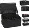 Makeup Bag Extra Large Makeup Case Professional Cosmetic Storage Organiser Box Brush Holder with 3 Clear Set Bags & Lipstick Plate for Makeup Artists with Shoulder Strap and Adjustable Dividers