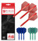 Target Darts K-Flex Integrated Dart Flights and Shafts, Stiel Medium Länge (33 mm), Nr. 6-Flug, 9er-Pack, Rot, Blau & Grün