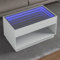 Myheimly Couchtisch, Beistelltisch mit Infinity-LED, Sofatisch Kaffeetisch für Wohnzimmer, Teetisch Wohnzimmertisch, Holzwerkstoff Glas Couchtisch Weiß,90 x 50 x 50 cm