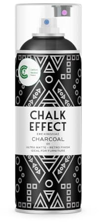 CL COSMOS LAC Kreidefarbe Spray Chalk Effect - hochwertige chalky Kreidesprühfarbe Farbspray - Spray Paint Farbe (Charcoal)