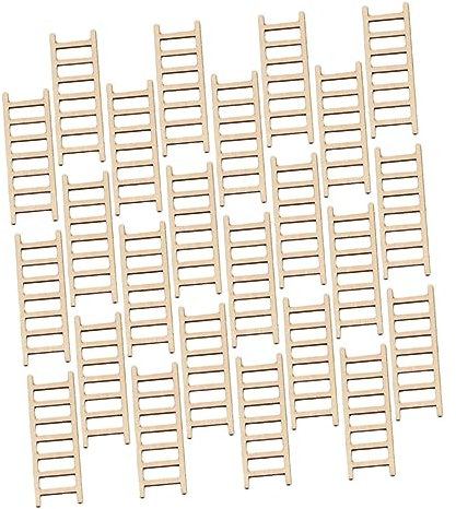 ibasenice 24pcs Miniature Wooden Ladder Decoration for -landscape Adornment for and Mini House Decor Craft Accessory for Projects
