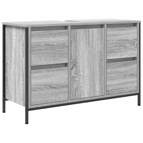 vidaXL Mueble de Lavabo con cajones Gris Sonoma 90x34,5x60 cm, Mueble de Lavabo de baño, Mueble de baño, Mueble de Lavabo, Mueble de Lavabo de baño