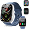 Smartwatch Uomo Donna con Effettua o Risposta Chiamate, 1.85 Orologio Smartwatch Contapassi/Cardiofrequenzimetro/Sonno, 110+ Modalità Sportivo Fitness Tracker, IP68 Smart Watch Android iOS, Blu