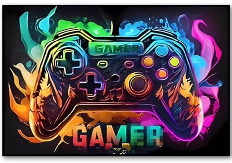 IFASHIHOME Gaming-Teppich, Gaming-Teppich für Jungenzimmer, 3D-Teppich, rutschfest, bunt, Spiel-Controller, Teppich, Bodenmatte für Schlafzimmer, Wohnzimmer, Spielzimmer, Dekoration (120 x 160 cm)