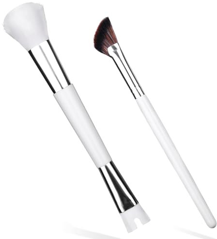 Gosknor 2pcs Pinceaux pour le Contour du Nez, Ensemble Pinceaux 2 en 1 en Forme de U Duveteux et Biseautés Outils de Maquillage Pratiques pour Sculpter Mettre en Valeur et Définir le Nez