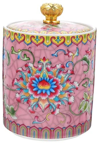 Warmhm Vintage Keramik Teedose Mit Deckel Multifunktionale Teedose Zur Aufbewahrung Von Tee Lebensmitteln Und Snacks Praktischer Küchenbehälter Geeignet Für Trockene Lebensmittel