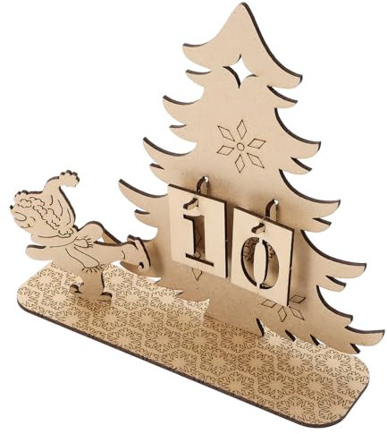 HOLIDYOYO Holz Adventskalender Weihnachten Diy Countdown-kalender Tischkalender Holz-adventskalender Weihnachtskalender-schmuck Weihnachtsdeko Für Zuhause Oder Büro