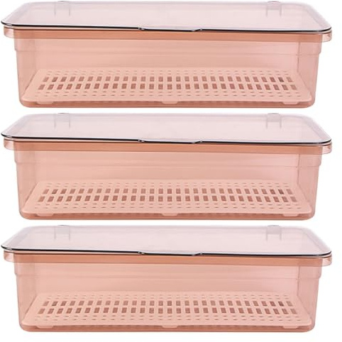 IMIKEYA 3 Stück Besteck Organizer mit Deckel: durchsichtige Besteck Aufbewahrungsbox aus Kunststoff, Utensilien Abtropffläche Besteckkasten für Küchen Arbeitsplatte
