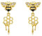 Bee Earring 925 Sterling Silver Bee and Dripping Honey Stud Earrings for Women