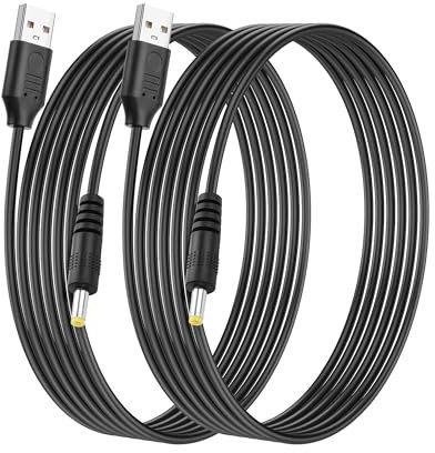 SinLoon Cavo di alimentazione da USB a CC, 4,0 x 1,7 mm, uscita diretta CC 5 V3 A per cuffie, mini ventilatori, luci LED e dispositivi portatili, cavo di ricarica resistente da 3 m con nucleo in rame