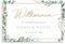 Willkommensschild Hochzeit Hochzeitsschild personalisierte Leinwand Herzlich Willkommen Schild Dekoration (40x60 cm | Ohne Staffelei) (Goldener Rahmen & Blätter)