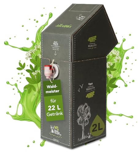 JuiceBox Waldmeister Sirup - 2 Liter, ergibt 22 Liter erfrischendes Fertiggetränk, umweltfreundlich, pflanzlich, leckere Wahl