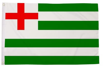 Bandera a rayas verde y blanca de 5 x 3 pies, 100% poliéster con ojales FlagSuperstore