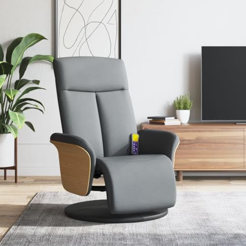 Générique Fauteuil inclinable de Massage et Repose-Pieds Gris Clair Tissu,Meubles,Fauteuils et chaises,Fauteuils,Gris,21.9 KG,356533