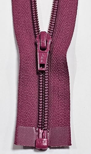 YKK Reißverschluss teilbar Kunststoff Spirale 6mm Kette 50-80cm orange, flieder, mint, türkis, dunkel-lila, rot-lila (853 bordeaux-violett, 65cm)