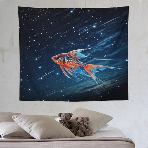 LLLBBB Fisch Wandteppich Wandtuch Wandbehang Tapestry Wanddekoration Wandkunst Tapisserie Wandtücher 130×150cm