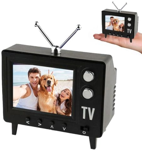 Retro Mini Work TV, Tiny Fake TV with 720P Display, 8GB Memory, Supports & For D Playback – Headphones Perfect USB