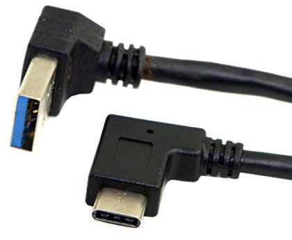 chenyang Reversibles USB 3.1 Typ C USB-C 90 Grad nach oben abgewinkeltes A-Stecker-Datenkabel für Tablet-Handys (30 cm) Typ 04