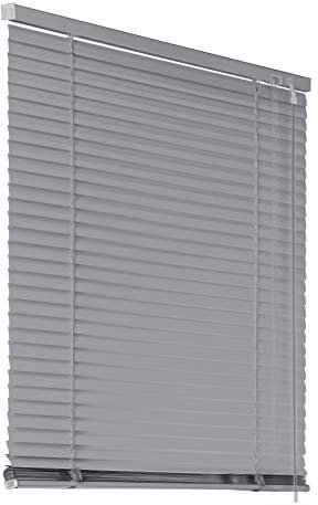 Deco4Me Alu Jalousie mit Bohren für Wand- & Deckenmontage (Silber, 120 x 130 cm) - Fenster Rollo mit Aluminium-Lamellen 25 mm breit - Venetian Blinds, Jalousetten, Lamellenjalousie, Lamellenrollo