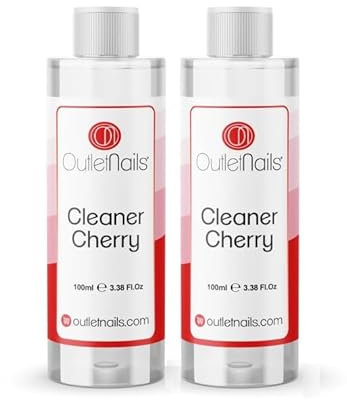2 x Cleaner para Gel 100ml Aroma Cherry - Eliminar la capa pegajosa de geles UV y Led/Esmaltes permanentes/Esmaltado Permanente/Cleanser para uñas de gel