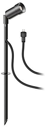 ledscom.de Kleiner LED Gartenstrahler mit Erdspieß SPICO für außen, IP44, schwarz, kaltweiß