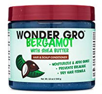 Bergamot with Shea Butter Hair Grease Styling Conditioner, 12 fl oz - Moisturizes & Adds Shine, Prevents Breakage - Best Dry Hair Formula by Wonder Gro