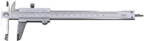 Oudtinz Pied à coulisse professionnel en acier inoxydable trempé chromé 0,02 mm