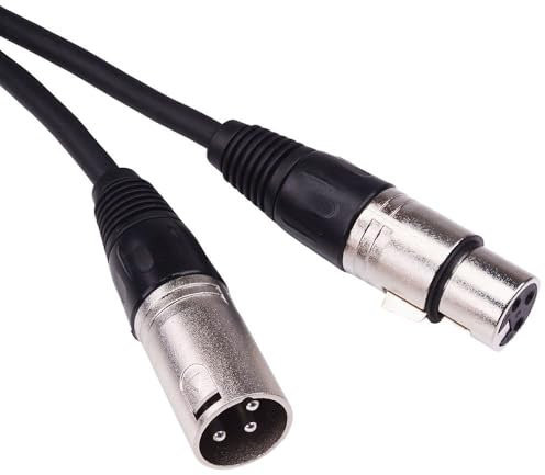 Switch Electronics Coloured Male XLR to Female XLR Microphone Lead Extension Cable (10m, Black)