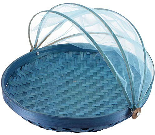 Guru-Shop Corbeille de Fruits Anti-mouches en 3 Tailles - Bleu Clair, Taille : 35 cm Ø, Accessoires de Cuisine et Divers