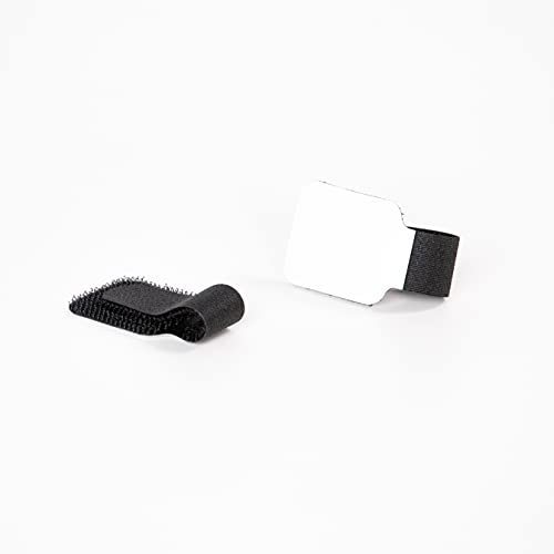 Hicab 10x Klett-Kabelhalter selbstklebend, schwarz. Flexible Kabelbefestigung z.B. für Wand, Fußleiste und Schreibtisch.